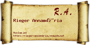 Rieger Annamária névjegykártya